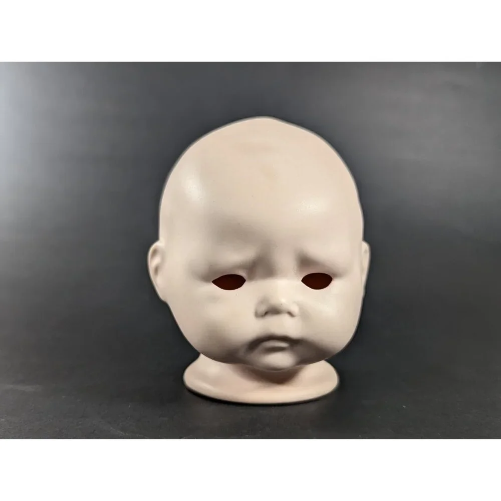 Vintage Creepy Baby porcelain Doll head, open eyes, old doll parts - Picture 6 of 14